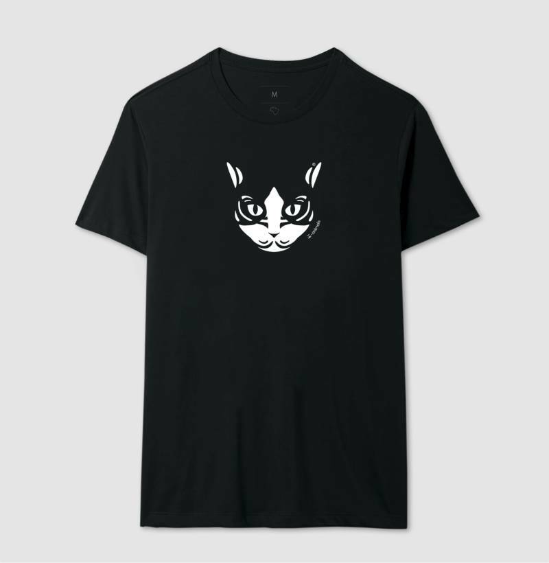 Camiseta Gato Preto e Branco - Tribal