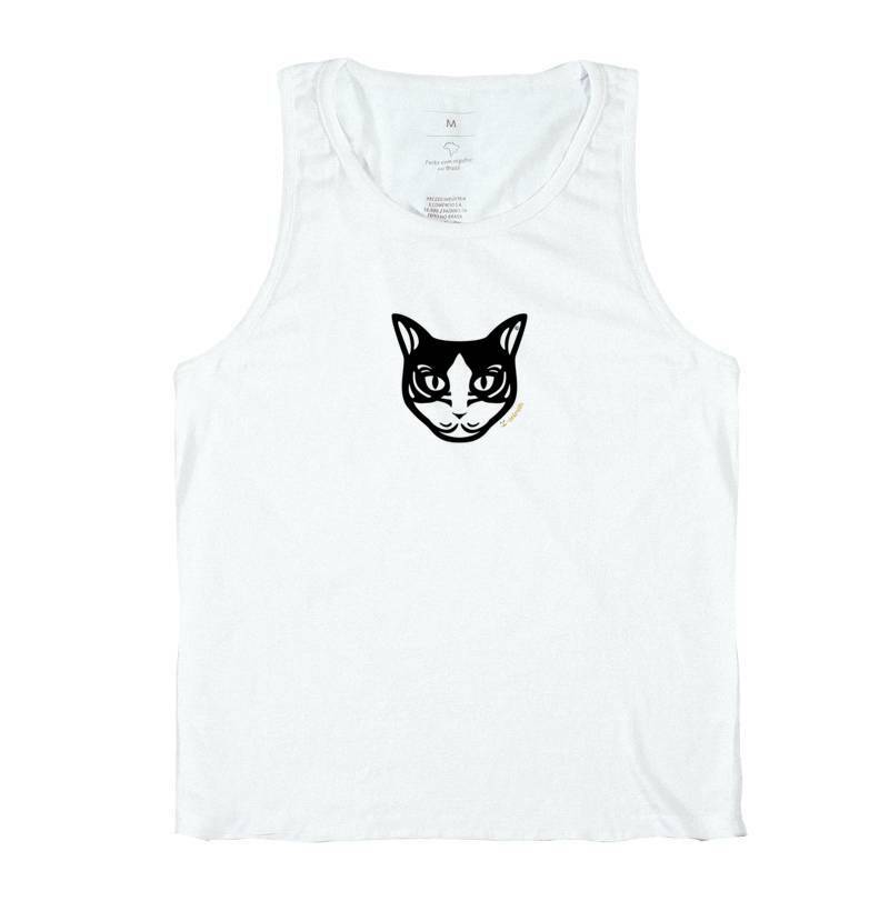 Camiseta Regata Gato Preto e Branco - Tribal