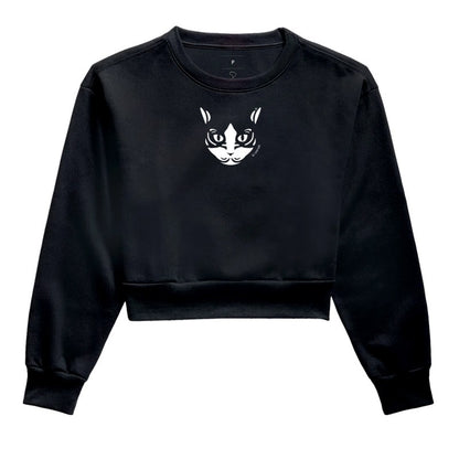 Moletom Cropped Gato Preto e Branco - Tribal