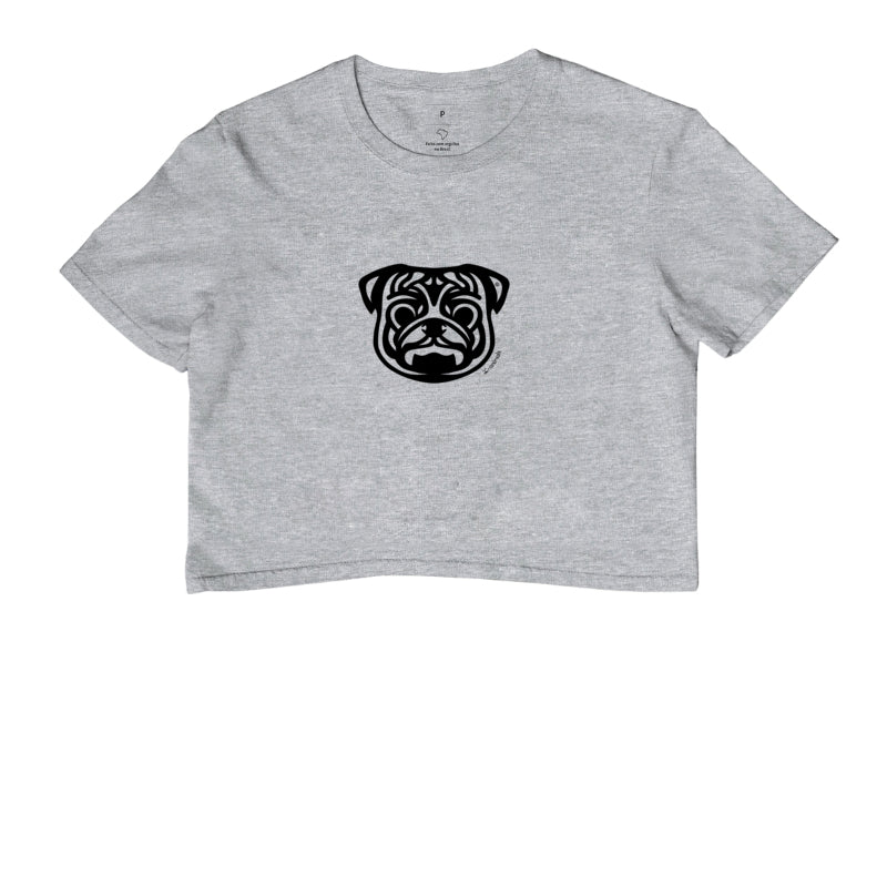 Camiseta Cropped Pug - Tribal