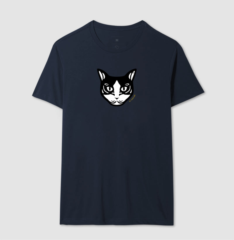 Camiseta Gato Preto e Branco - Tribal