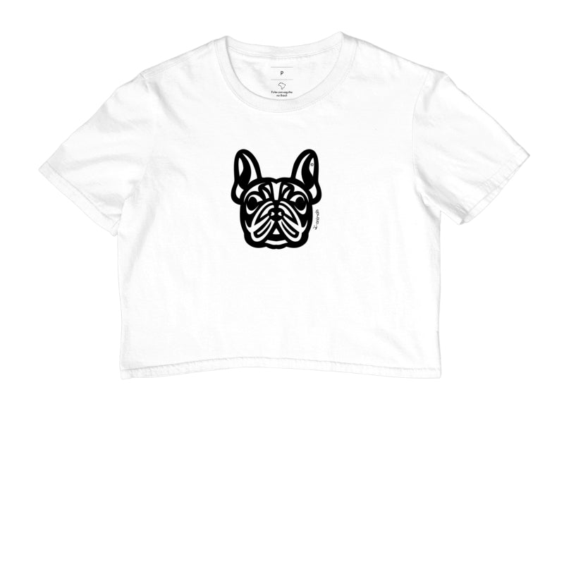 Camiseta Cropped Buldogue Francês - Tribal