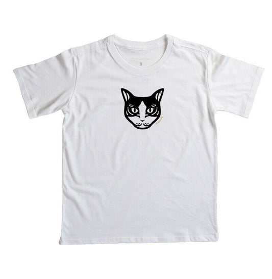 Camiseta Infantil Gato Preto e Branco - Tribal