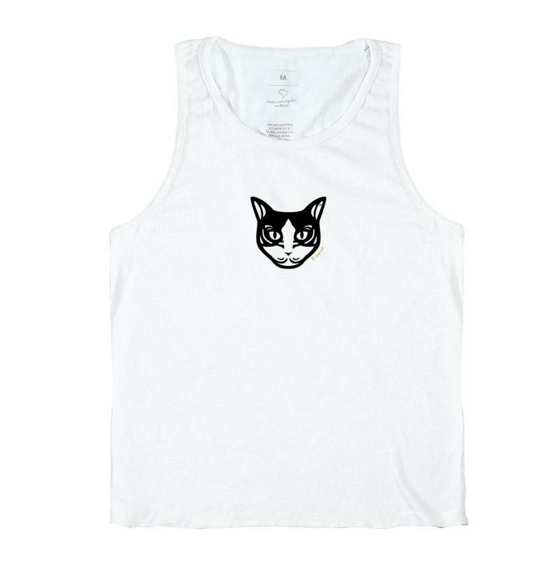 Camiseta Regata Gato Preto e Branco - Tribal