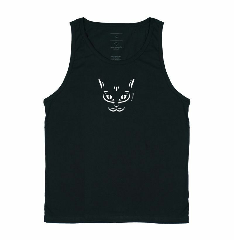 Camiseta Regata Gato Preto - Tribal