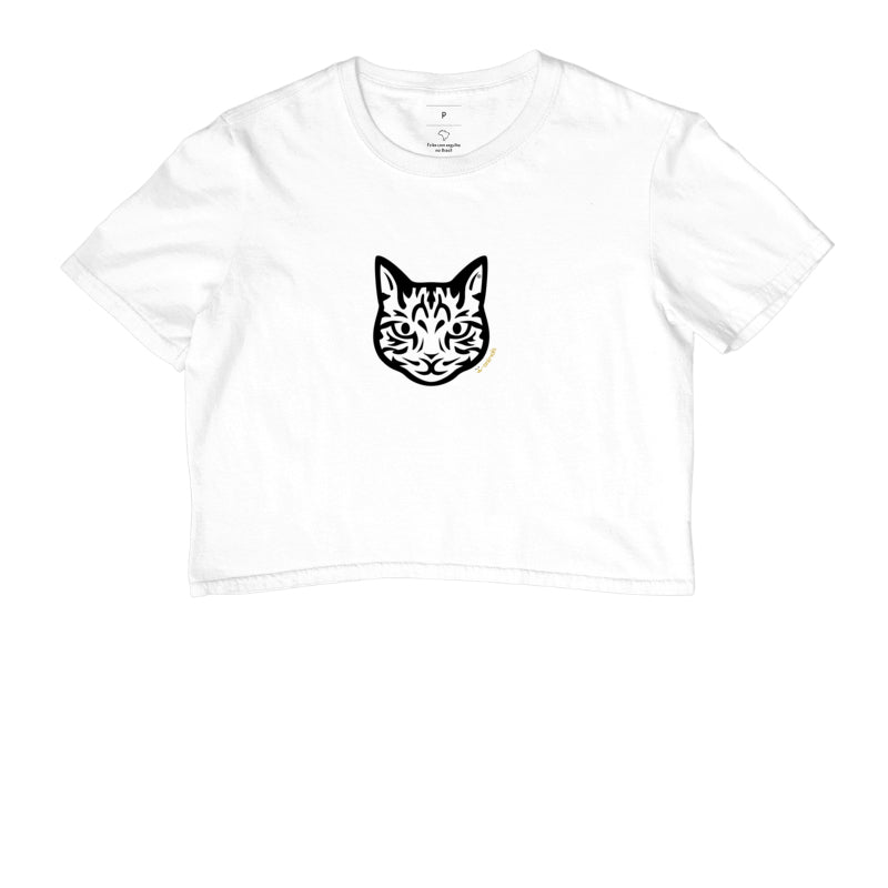 Camiseta Cropped Gato Tigrado - Tribal