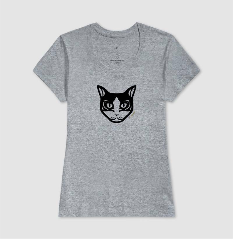 Camiseta Gato Preto e Branco - Tribal