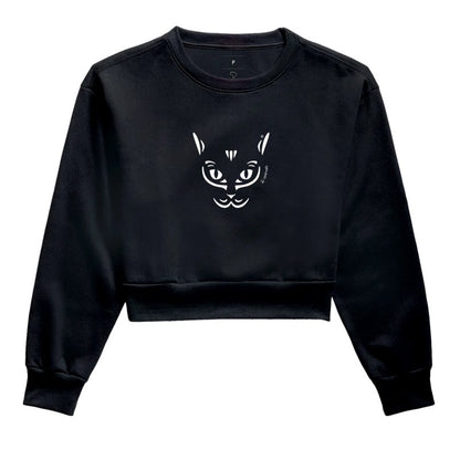 Moletom Cropped Gato Preto - Tribal