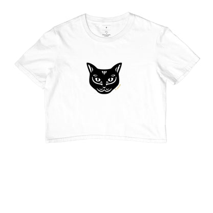 Camiseta Cropped Gato Preto - Tribal