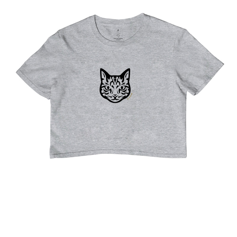 Camiseta Cropped Gato Tigrado - Tribal