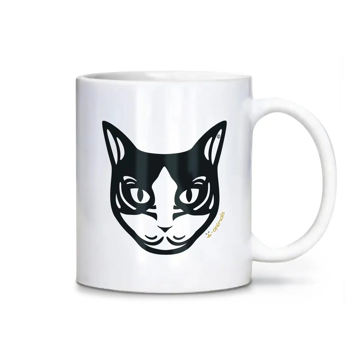 Caneca Gato Preto e Branco - Tribal